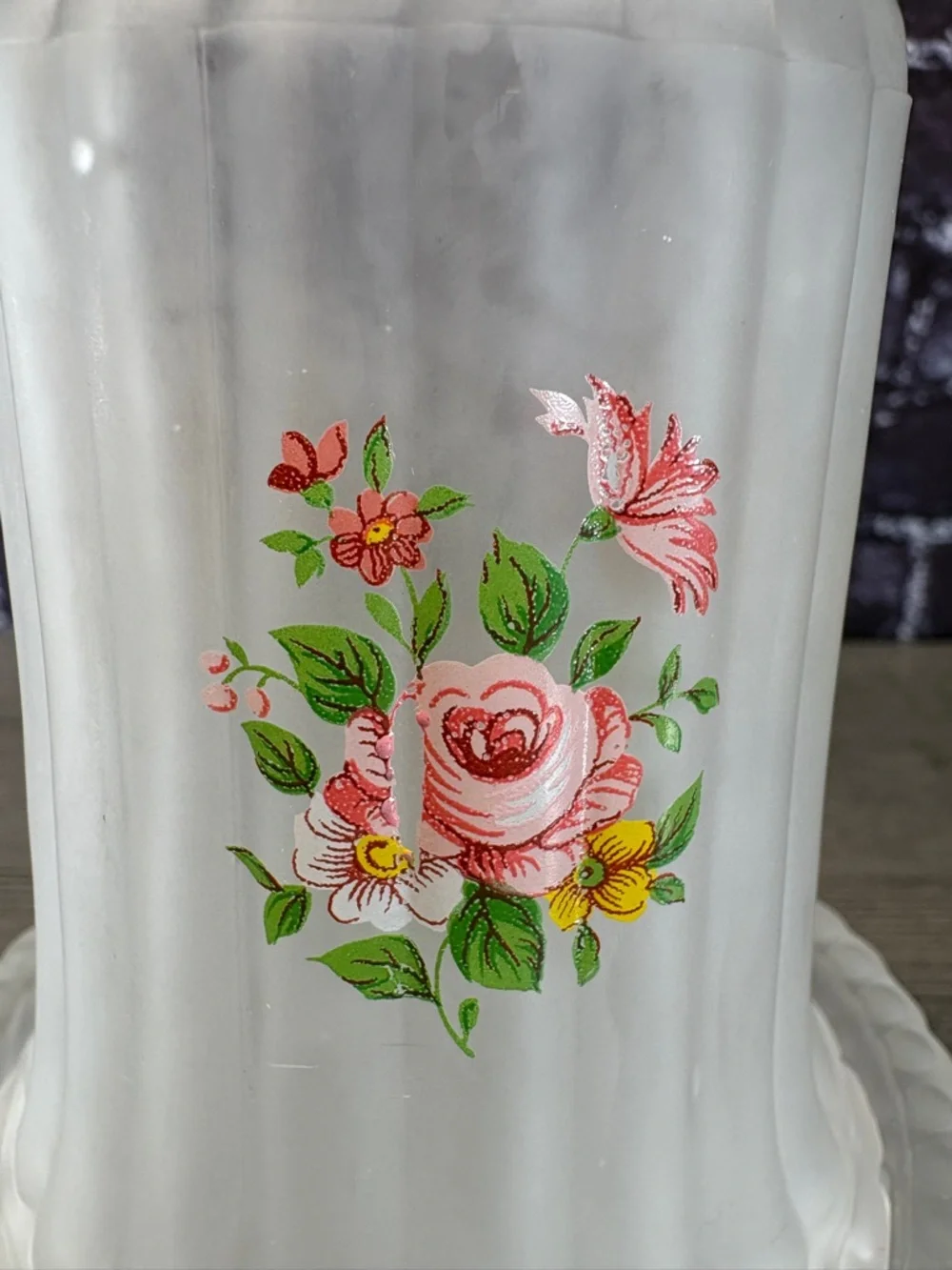 Fairy Courting Lamp White Floral Frosted Glass Candle Lamp - Picture 7 of 10